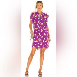 Equipment Purple and Orange Floral Dress